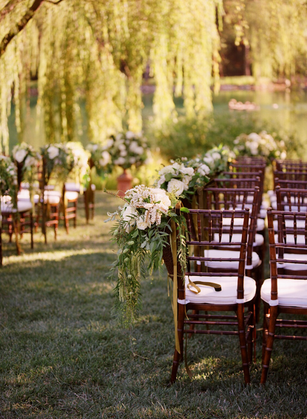 outdoor ceremony seating detail - photo by San Francisco wedding photographer Meg Smith